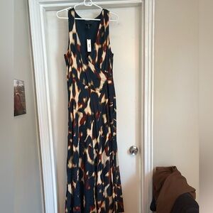 Banana Republic Navy and Brown Maxi Dress